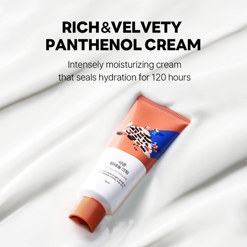 ROUND LAB Soybean Panthenol Cream - 120-Hour Deep Hydration & Skin Barrier Repair | 2.71 Fl Oz, Korean Skincare