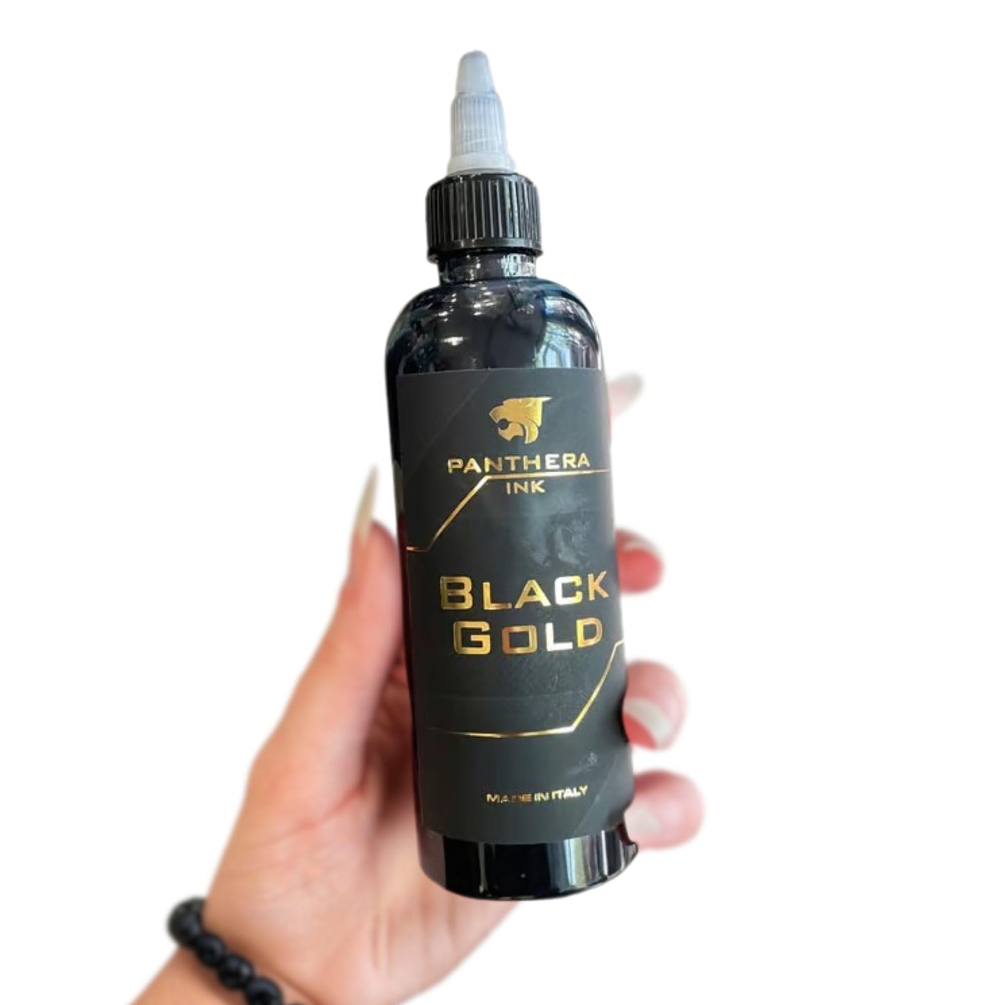 Panthera Black BLK Gold Tattoo Ink 150ml/5fl oz - Professional Tattoo Ink Suitable for All Types of Tattoos. EU Compliant