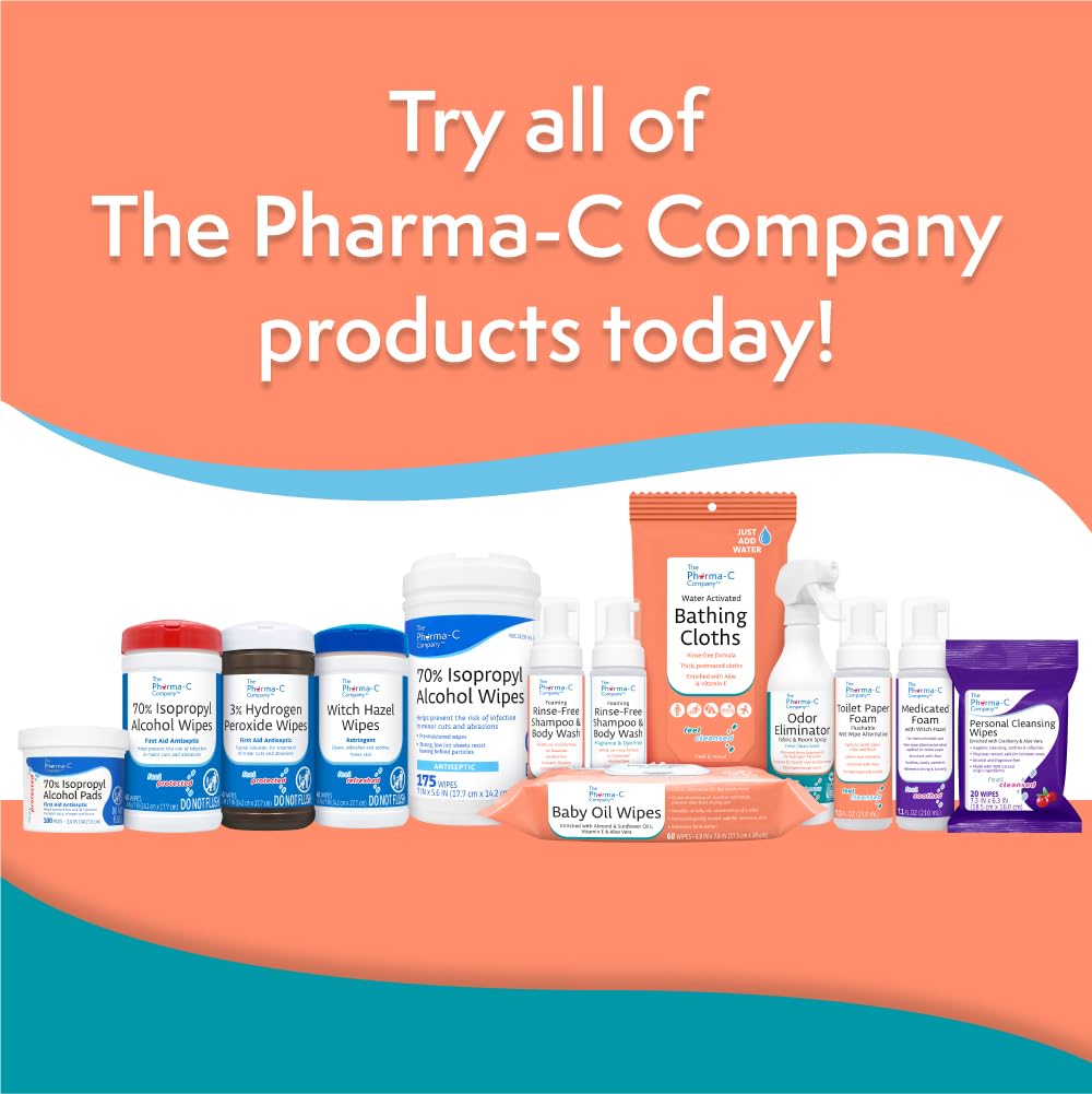 The Pharma-C Company - Foaming Rinse Free Shampoo & Body Wash [6 pack] - Fragrance & Dye Free - Hospital Tested Gentle No-Rinse Formula Leaves Hair & Body Fresh & Clean