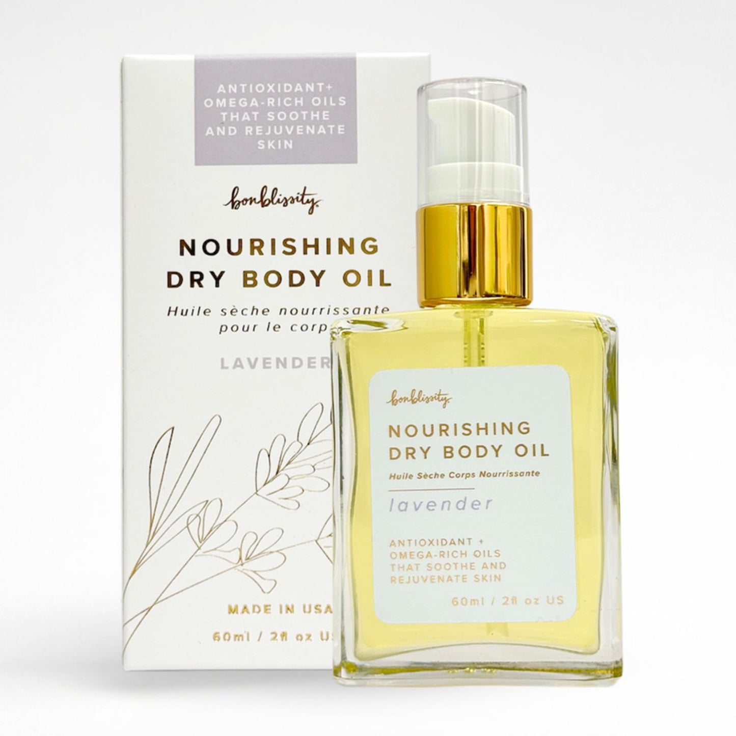 Bonblissity Nourishing Body Oils, 2oz Travel Size - Lavender Scented