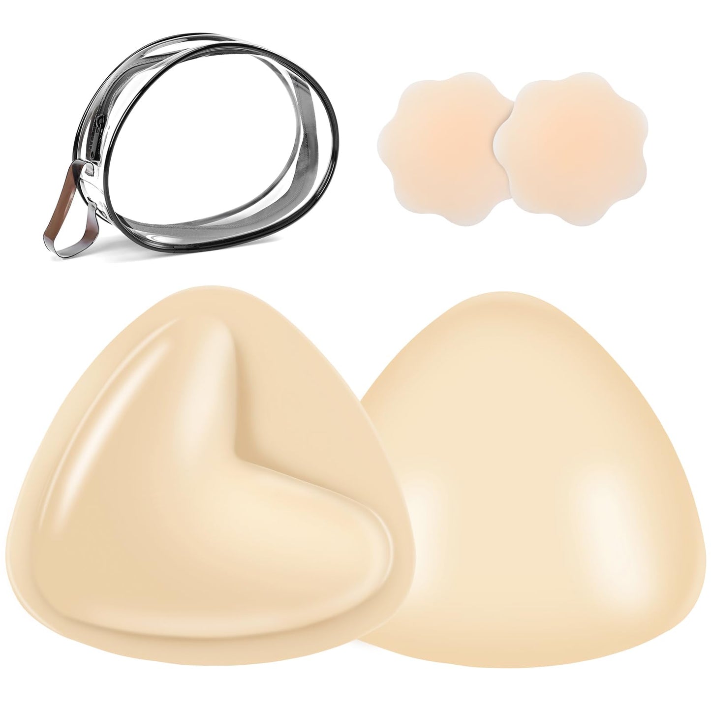 Sticky Bra Inserts, Double-sided Sticky Push Up Inserts, Reusable Bra Pad Inserts for Bikini Dress Swimsuit Sports Bra