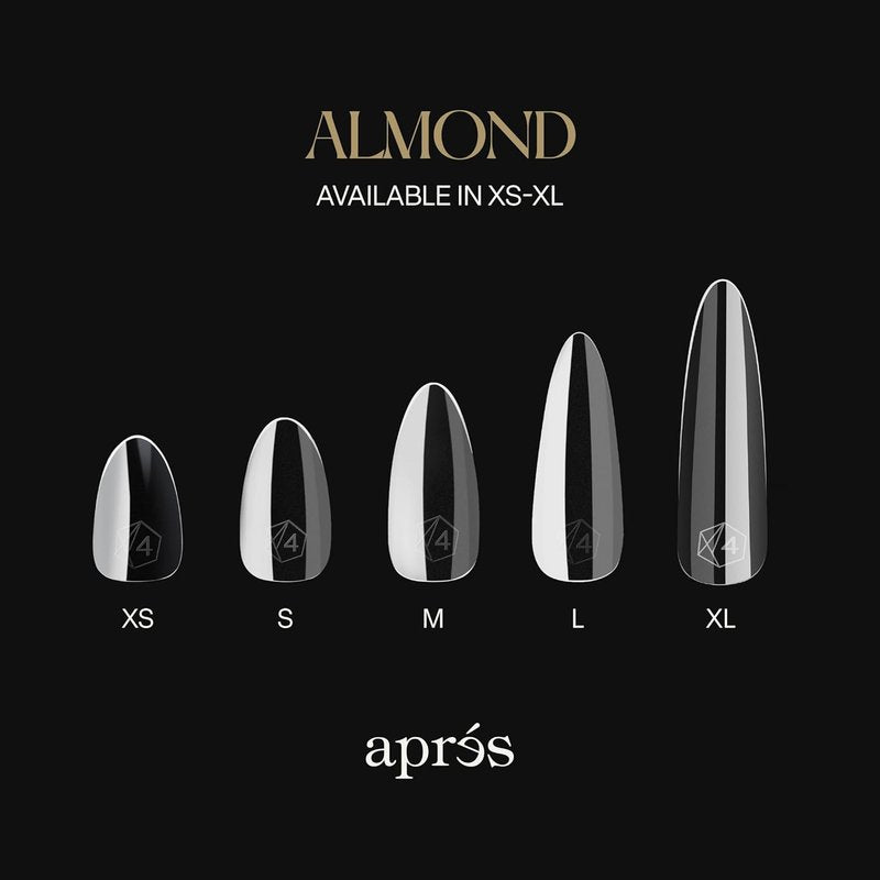 Aprés Gel-X® Almond Nail Tips - 280 Soft Tips in 14 Sizes 00-9 | Natural Almond Short