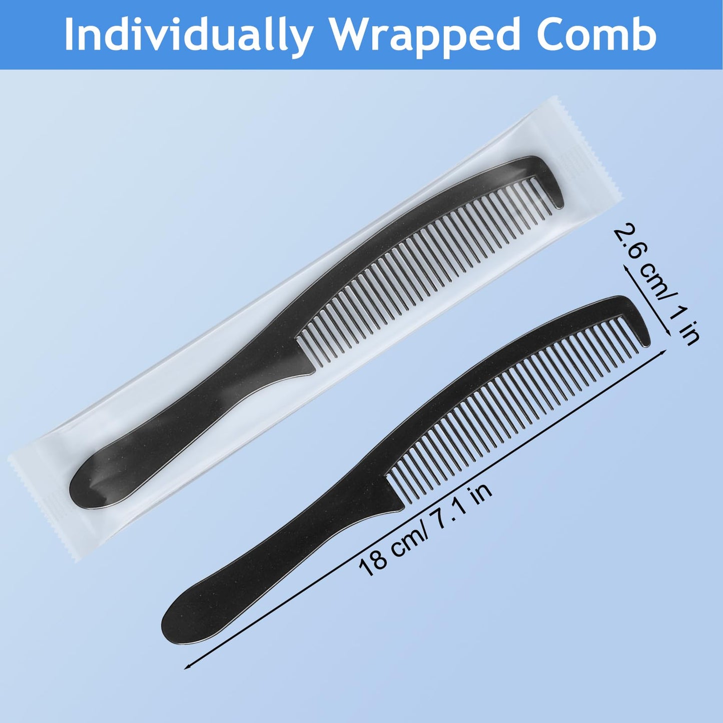 CJZMBSTY Hair Combs Bulk Individually Wrapped, 300 Pcs Disposable Combs for Hotel, Travel, Charity, Homeless