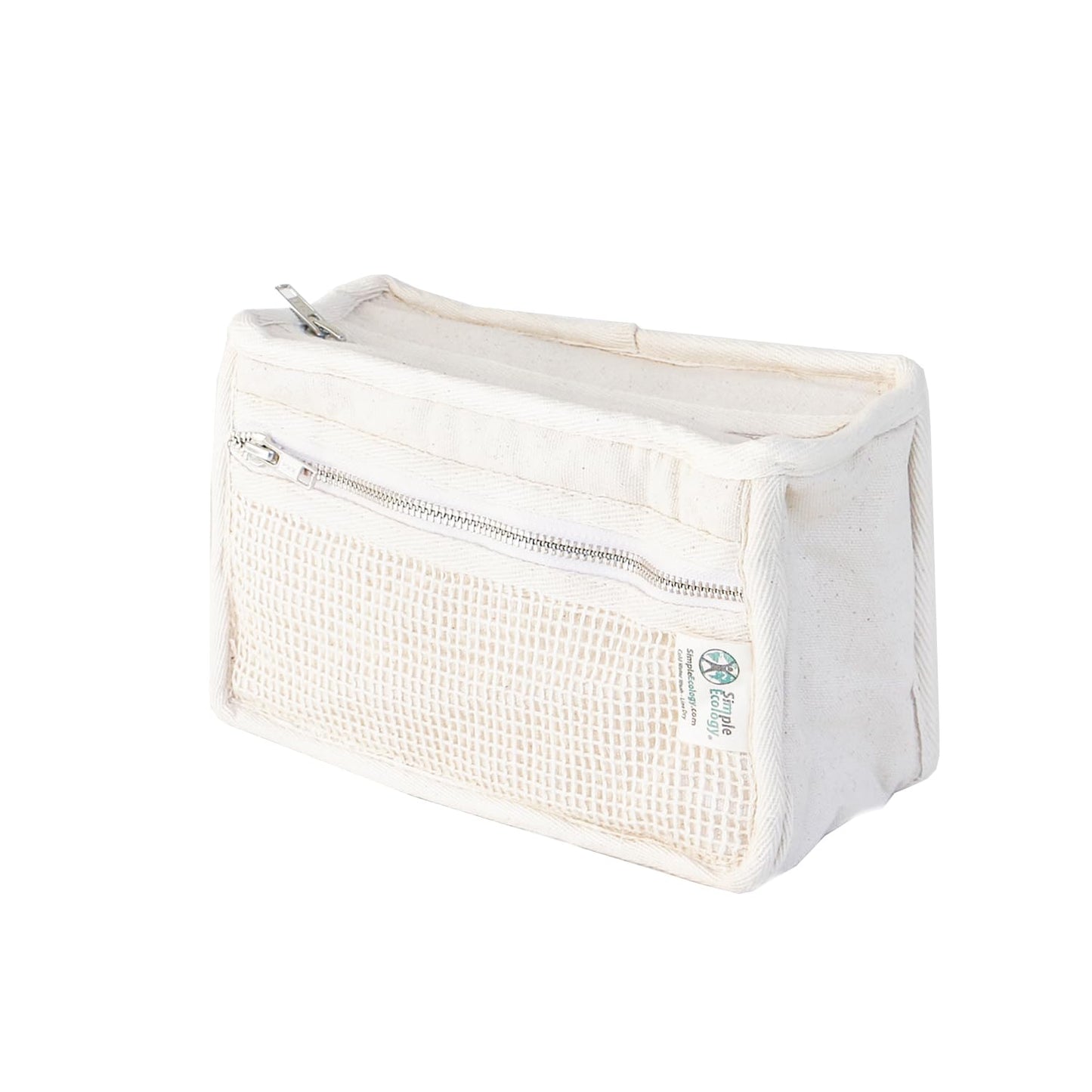 Simple Ecology Organic Cotton Canvas Padded Toiletry, Cosmetic, Travel Bag - Natural