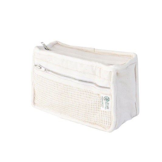 Simple Ecology Organic Cotton Canvas Padded Toiletry, Cosmetic, Travel Bag - Natural