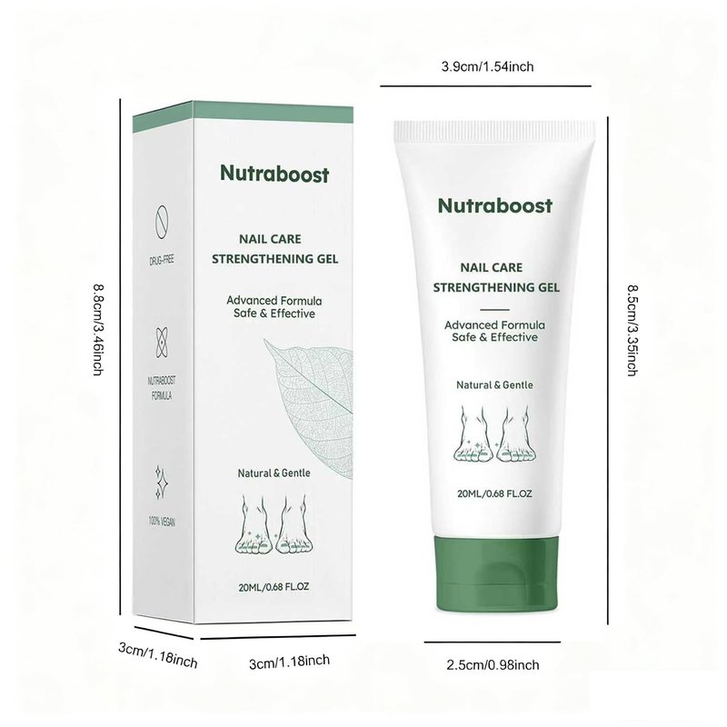 Natural Nail Care Gel, Nutraboost Strengthening Cuticle Serum for Damaged & Brittle Nails, 20ml (1 pcs) (2pcs)