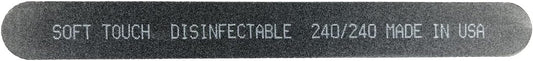 240 Grit Soft Touch Nail File - 7 Inch Black Cushion for Natural & Artificial Nails (25 Pack)