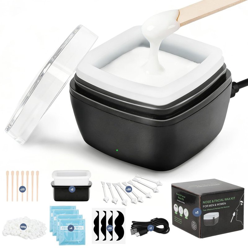 Double Wax Warmer For Hair Removal, Waxing Kit For Women & Men, Hard Wax Kit Wax Machine For Hair Removal Dual Wax Pot Warmer Professional Adjustable Temp Waxing Kit For Full Body, Facial, Home, Salon