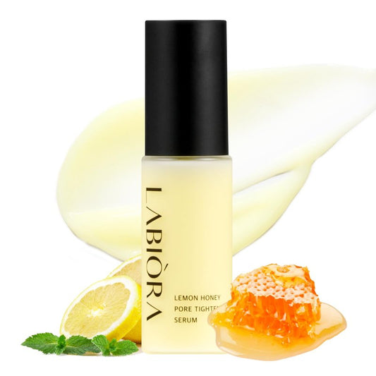 Labiora Lemon Honey Pore Care Serum for Face – Niacinamide, Vitamin C Derivative, Anti-Sebum P Complex, Smooth Texture, Refreshing Hydration, Clearer-Looking Skin, All Skin Types, 1.11 fl oz / 33ml