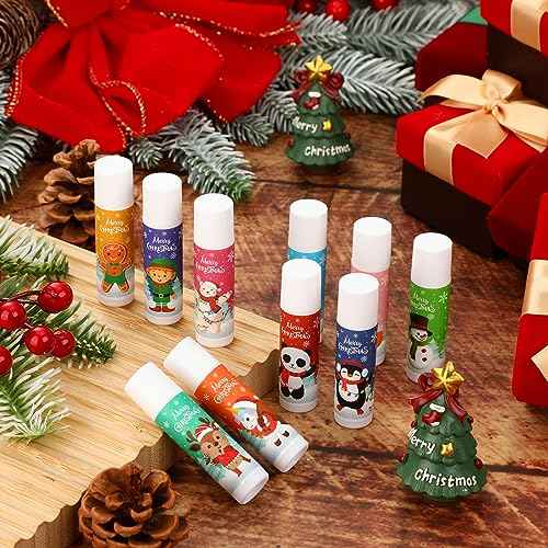 50 Pack Christmas Lip Balms Bulk Christmas Stocking Stuffers Small Xmas Gifts for Coworkers Gingerbread Man Snowman Holiday Thank You Employee Appreciation Gifts for Coworkers Adults Women Men Staff
