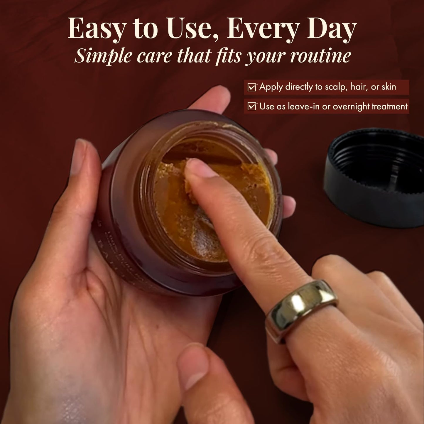 bahtana 100% Pure Batana Oil - Nourishing Hair & Skin Treatment for Growth, Strength & Moisture- Batana Oils for Soft, Shiny Hair & Glowing Skin- Oil for Daily Use- Restores Hairs & Skins Naturally