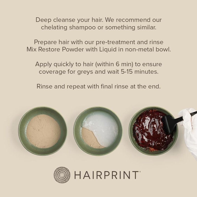 Hairprint True Color Restorer in Brown | Patented for Restoring Gray Hair | Replenishes Natural Pigment | Adds Body, Strength, & Texture | At-Home Treatment | Dye-Free & Non-Toxic
