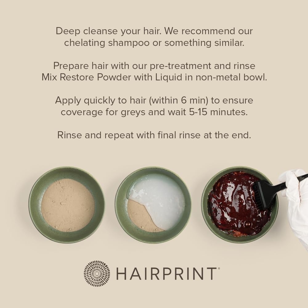 Hairprint True Color Restorer in Brown | Patented for Restoring Gray Hair | Replenishes Natural Pigment | Adds Body, Strength, & Texture | At-Home Treatment | Dye-Free & Non-Toxic