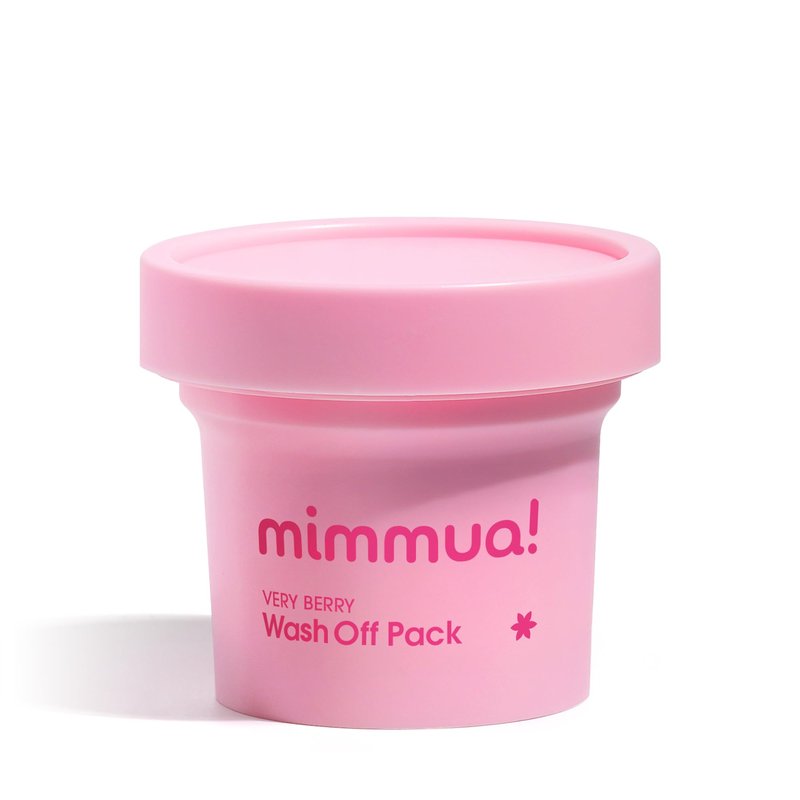 mimmua! Very Berry Wash Off Pack | Korean Sauna Face Mask | Berry Complex + Fermented Ingredients for Skin Barrier | Instant Glow Up Effect | Whipped Cream Pack for Textured, Dry Skin 3.38 FL OZ