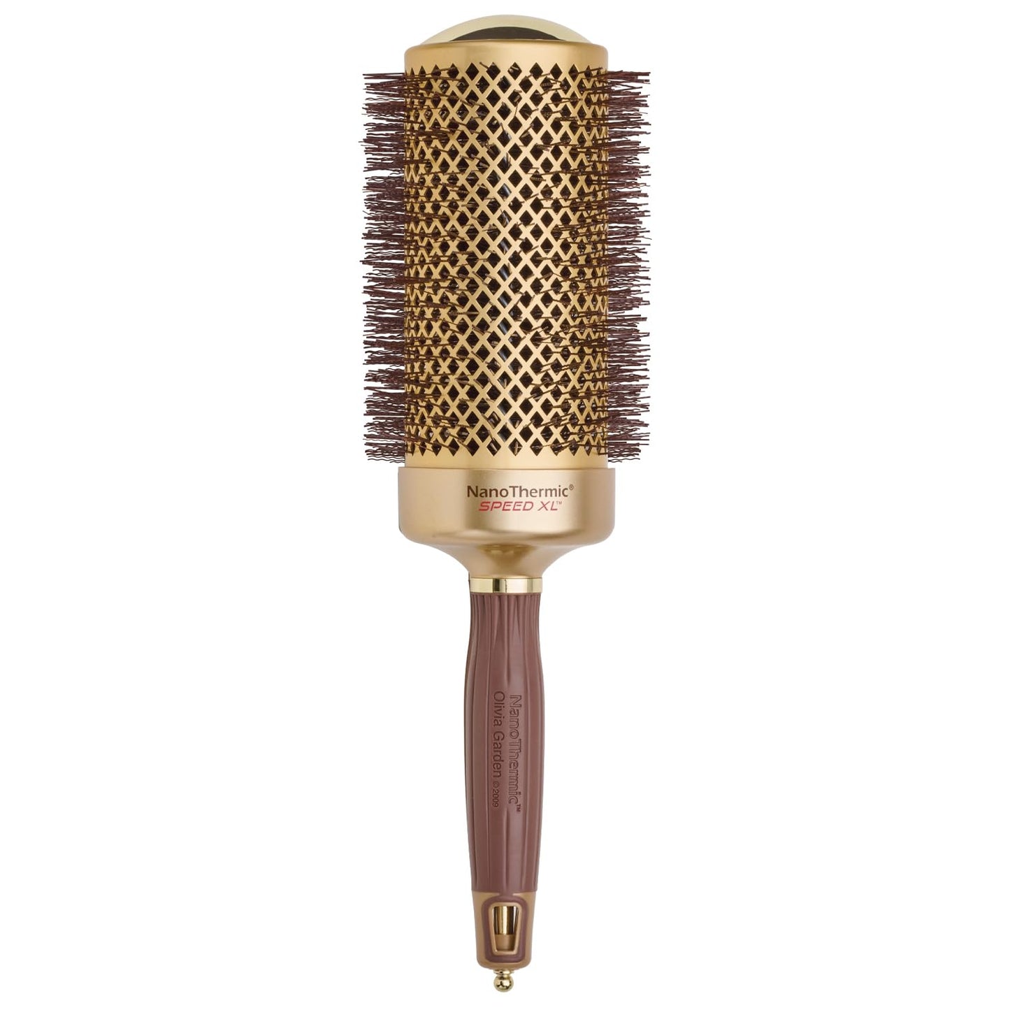 Olivia Garden NanoThermic Ceramic + Ion Speed XL Round Thermal Hair Brush - Not Electrical - Professional Blowout Brush for Normal to Thick Hair - 2 3/4"-Diameter Barrel - NTXL-64