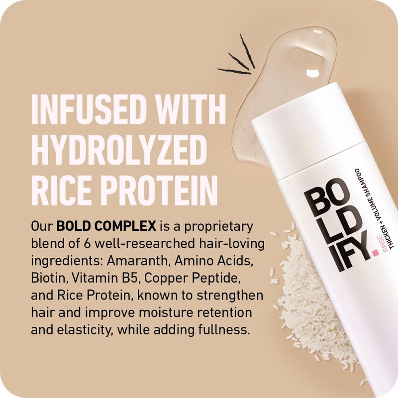 Thickening Shampoo - Rice Water Formula for Thinning & Oily Hair | Volumizing, 8oz