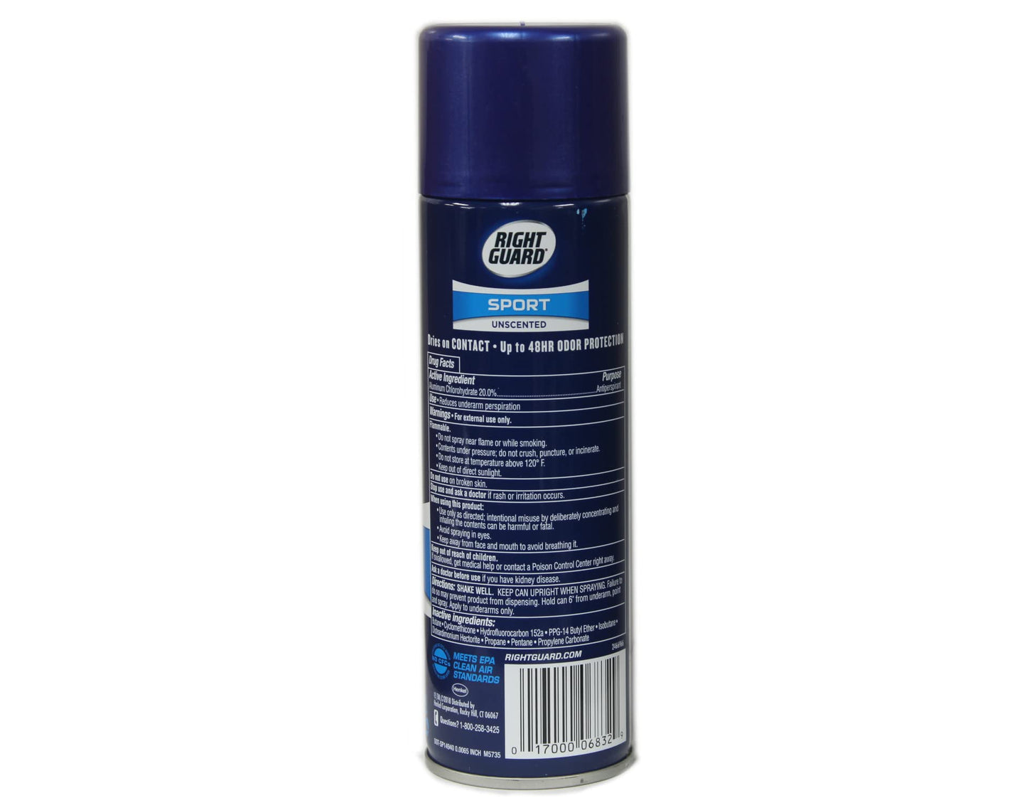Right Guard Sport Unscented Aerosol Antiperspirant Spray 6 oz (Pack of 2)
