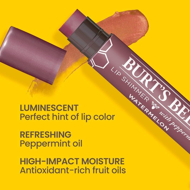 Burt's Bees Lip Balm Spring Gifts, 3 Nourishing Lip Care Shimmers for All Day Glow, Kissable Color Spring Gift Set -Peony, Fig & Rhubarb (Packaging May Vary)