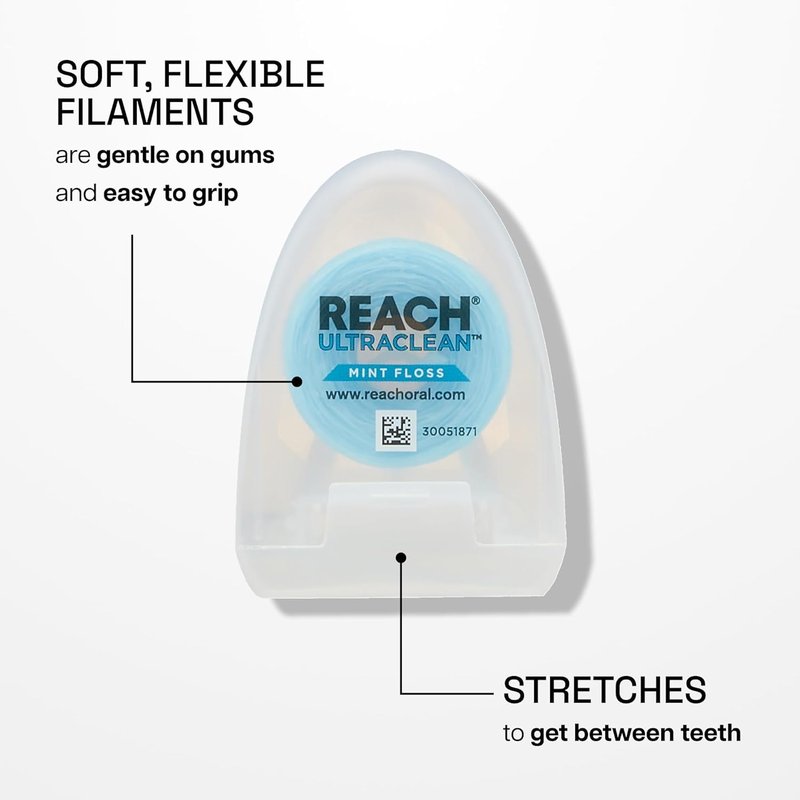 REACH Ultraclean Dental Floss - 30 Yards Each | Value Pack of 12