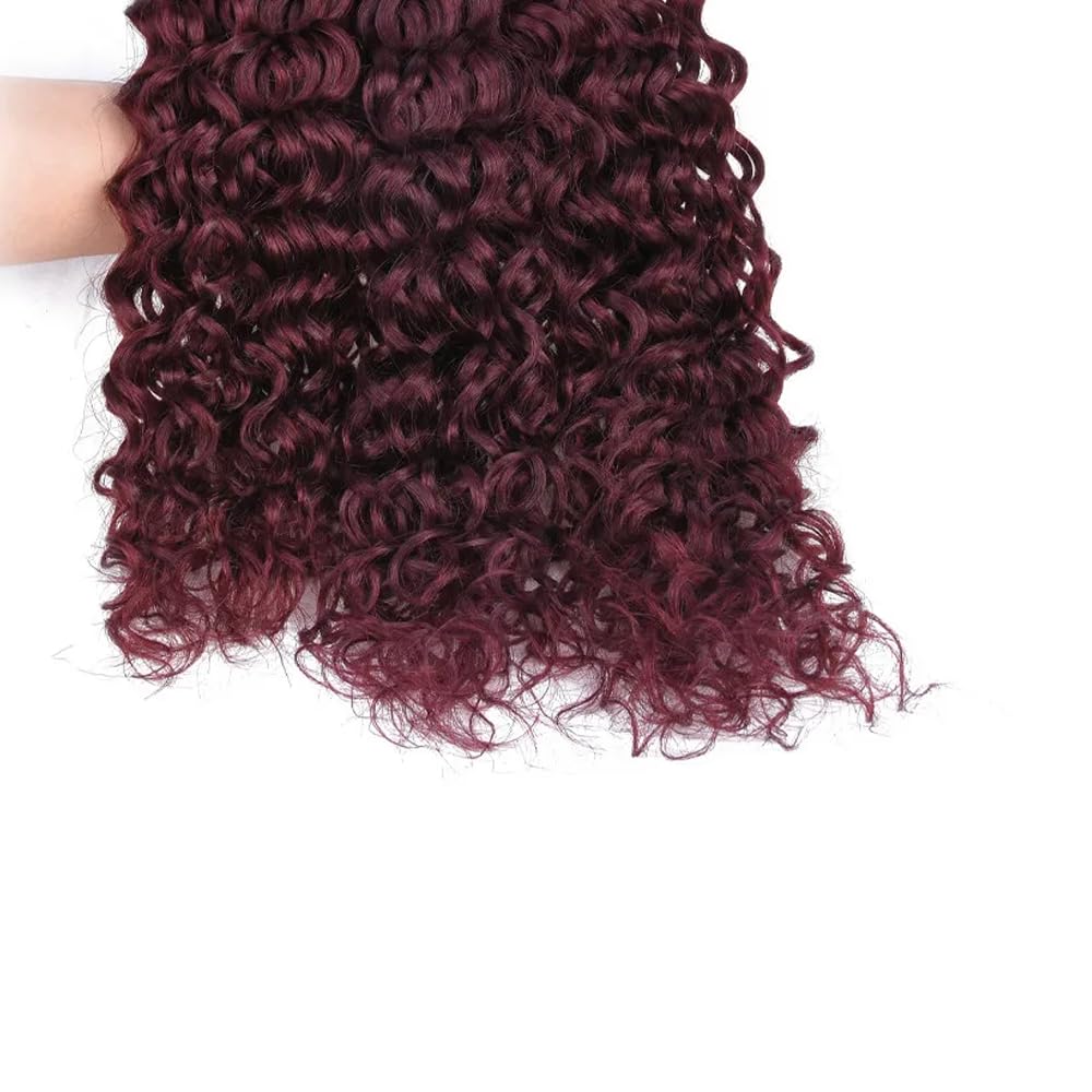 #99J Burgundy Bundles Human Hair Water Wave Human Hair Bundles 16 16 16 Inch FuivJuix Unprocessed Brazilian Virgin Hair Wine Red Water Wave Bundle Human Hair Extensions 3 Bundle 150 Gram For Woman
