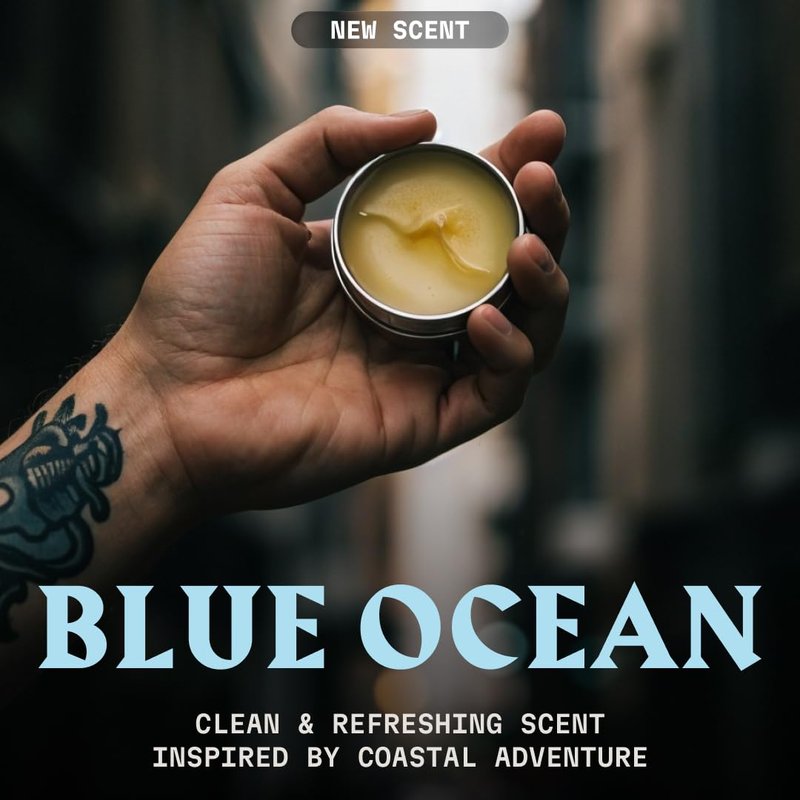 Striking Viking Beard Balm for Men -2 Oz (1 Pack), Blue Ocean - Leave in Beard Conditioner - Styling Balm Made with Naturally Derived Beard Butter, Argan & Jojoba Oils