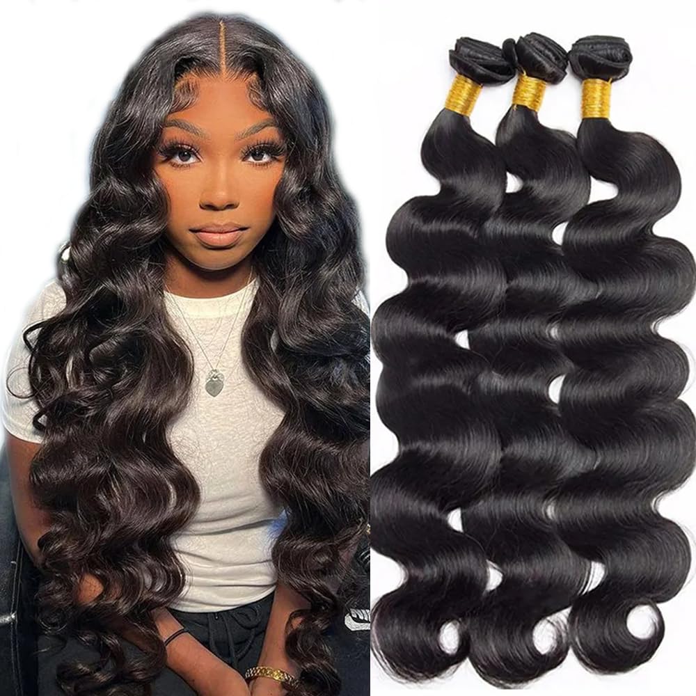 Deep Wave Bundles Natural Black Loose Deep Wave Human Hair Bundles 12 14 16 Inch Unprocessed Brazilian Virgin Remy Hair Extensions Curly Bundle Double Weft Salon Quality Deals