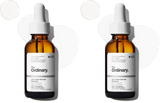 The Ordinary 100% Plant-Derived Squalane,for Skin and Hair,Lightweight Hydration,and Moisture Barrier Support,1 Fl Oz,(Pack of 2)