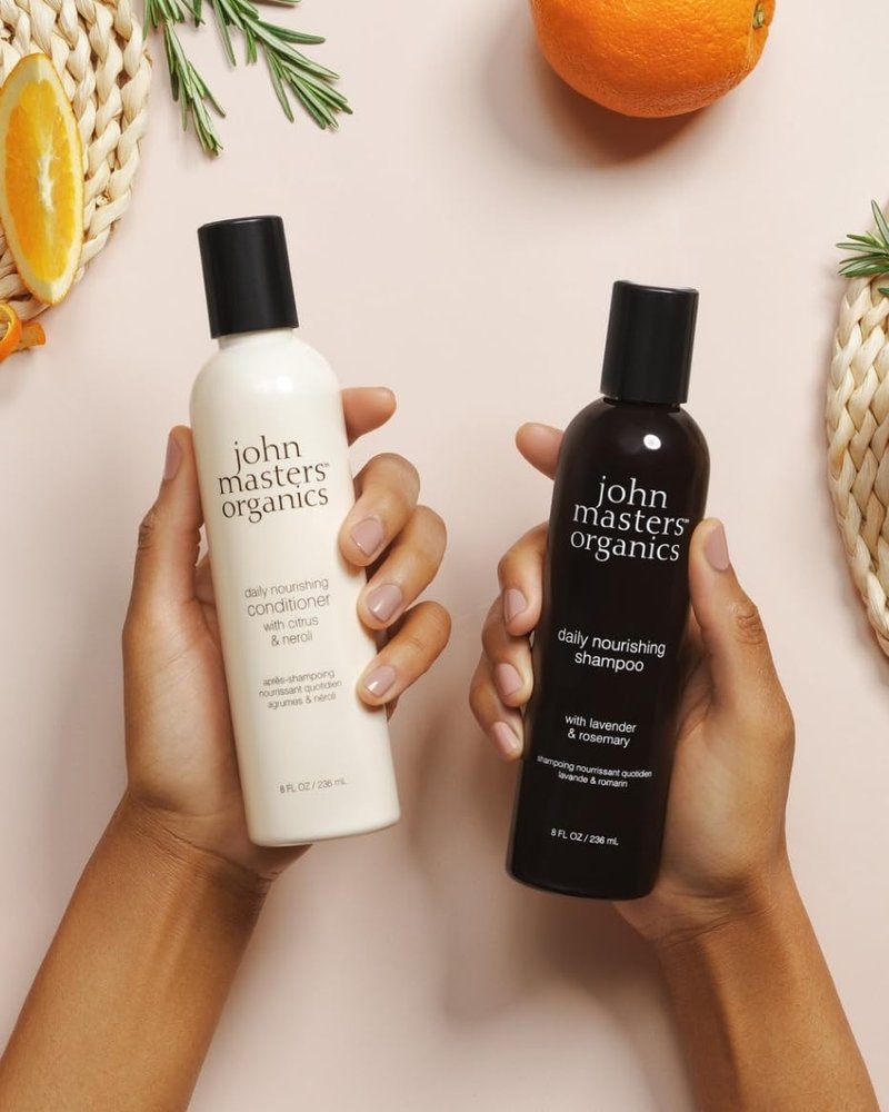 John Masters Organics | Daily Nourishing Shampoo with Lavender & Rosemary | USDA Organic | Purify Scalp | Sulfate Free | Clean Haircare 16 oz.