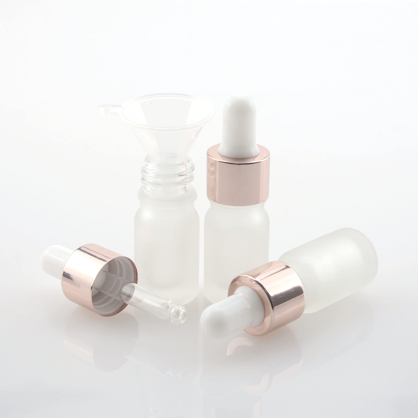Wwolife 10 PCS 1/2oz (15ml) Black Frosted Glass Dropper Bottles Perfume Aromatherapy Cosmetic Container Essential Oils Sample Mini Empty Dropper Bottles with Funnel Include