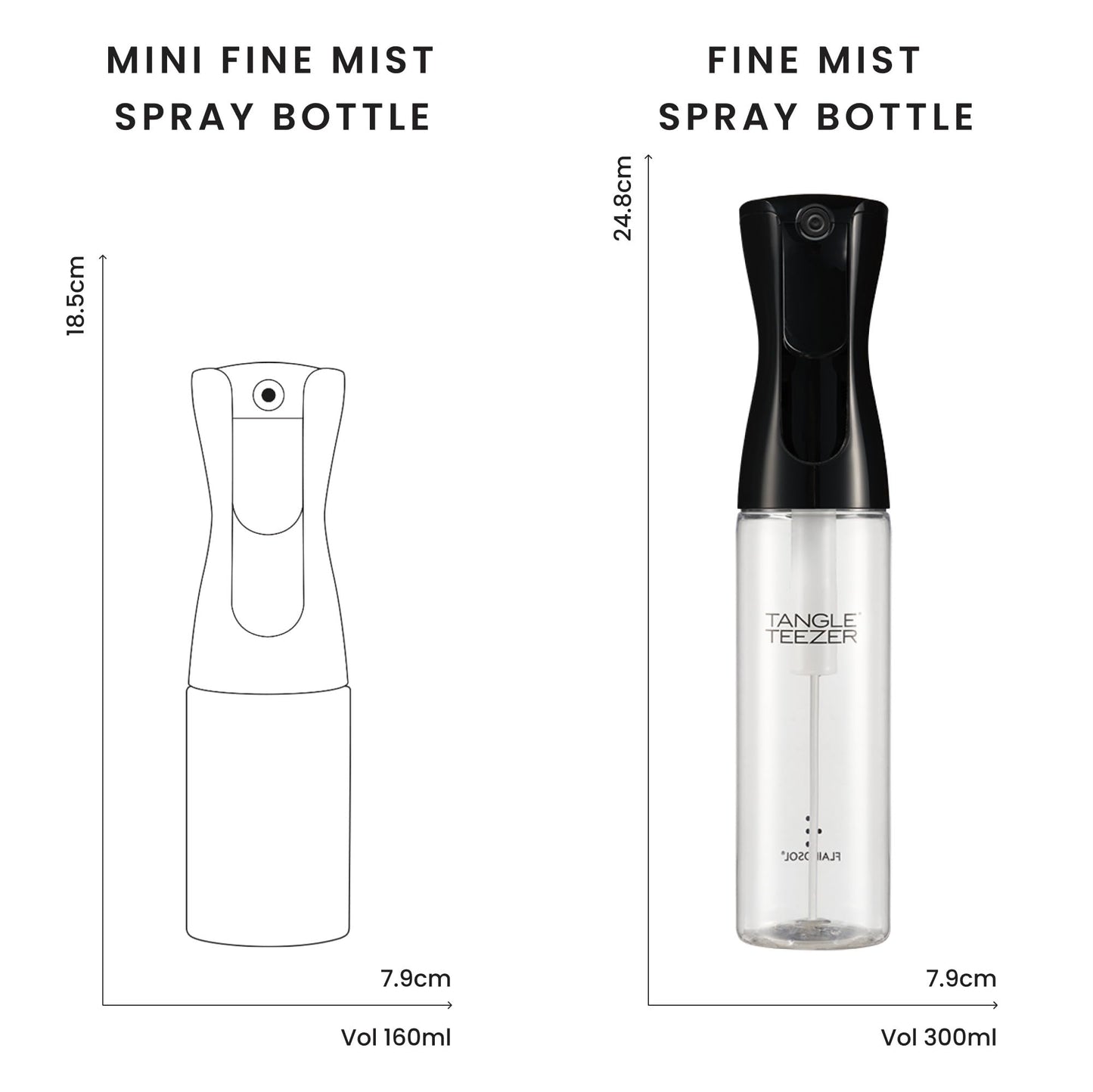TANGLE TEEZER Fine Mist Spray Bottle, Continuous Mist for Detangling and Hairstyling