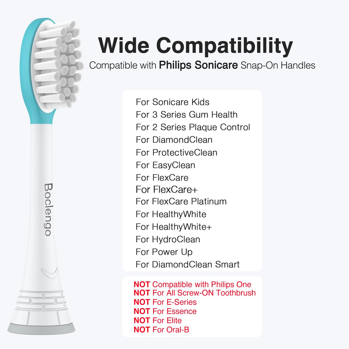 Boclengo Kids Replacement Heads for Philips Sonicare Kids Toothbrush Heads (for 7+ Years Old),for Phillips Sonicare HX6042/94, HX6340,HX6321,HX6320/30,Standard Child Brush Head for Philips Sonic Care