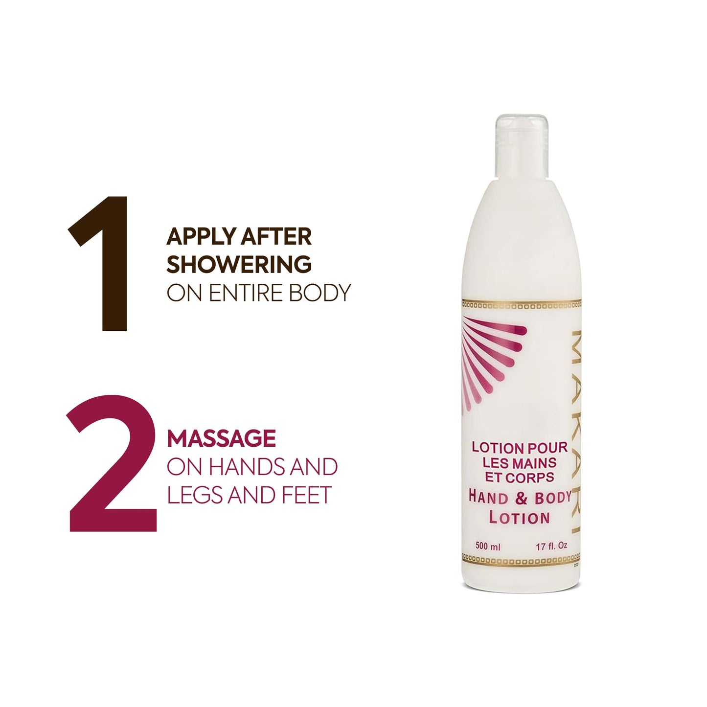 Makari Voile de Corps Hand & Body Lotion (17 fl oz) | Lightweight Moisturizing Lotion with Hyaluronic Acid & Caffeine | Smooth, Soft Feel | Fast-Absorbing, Non-Greasy Formula for Daily Use