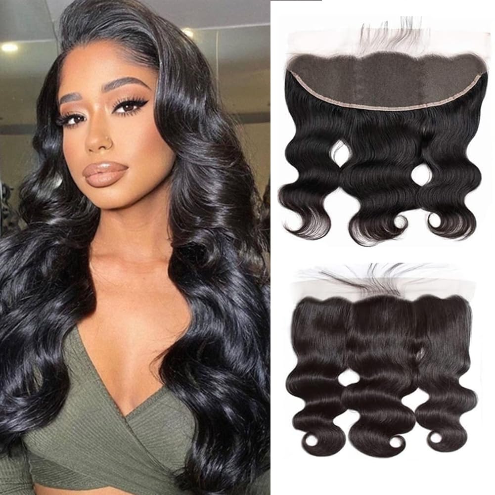 XSY 13x4 HD Lace Frontal Closure Ear To Ear Body Wave Virgin Brazilian Human Hair Invisible Clear HD Film Lace Frontal 14 Inch