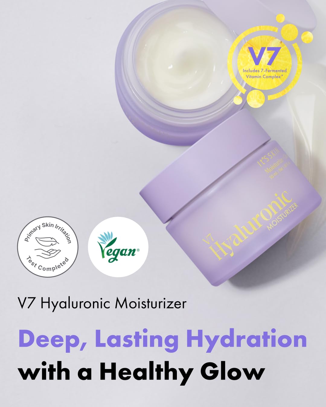 It'S SKIN V7 Hyaluronic Moisturizer | Daily Facial Moisturizer w/Hyaluronic Acid & 7 Types of Vitamins | Korean Moisturizer for Dry Skin | Hydrating Moisturizer Face Cream (Pack of 1, 1.69 Fl oz.)