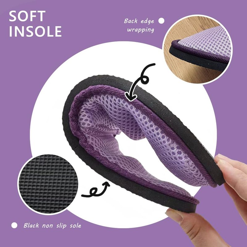 GONG GONG 6-8 Pairs Mash Cloth Disposable Slippers, Machine Washed & Reused, Closed Toe Crystal Velvet Slipper for Guest, Bathroom, House, Hotel, Party, SPA (2Yellow+2Pink+2Blue+2Purple, Adult, Women, 9.5, Numeric, US Footwear Size System, Medium)