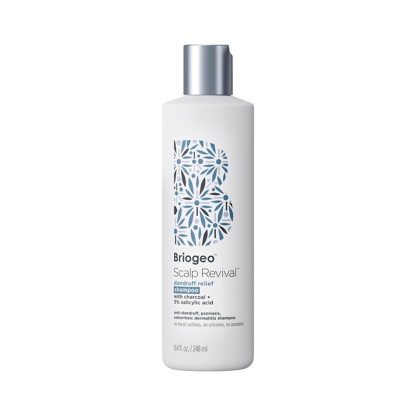 Briogeo Scalp Revival Dandruff Relief Shampoo | Charcoal + 3% Salicylic Acid | Daily Anti-Dandruff Shampoo for Flakes, Itch & Irritation | Color-Safe | Vegan & Cruelty-Free | 8.4 fl oz