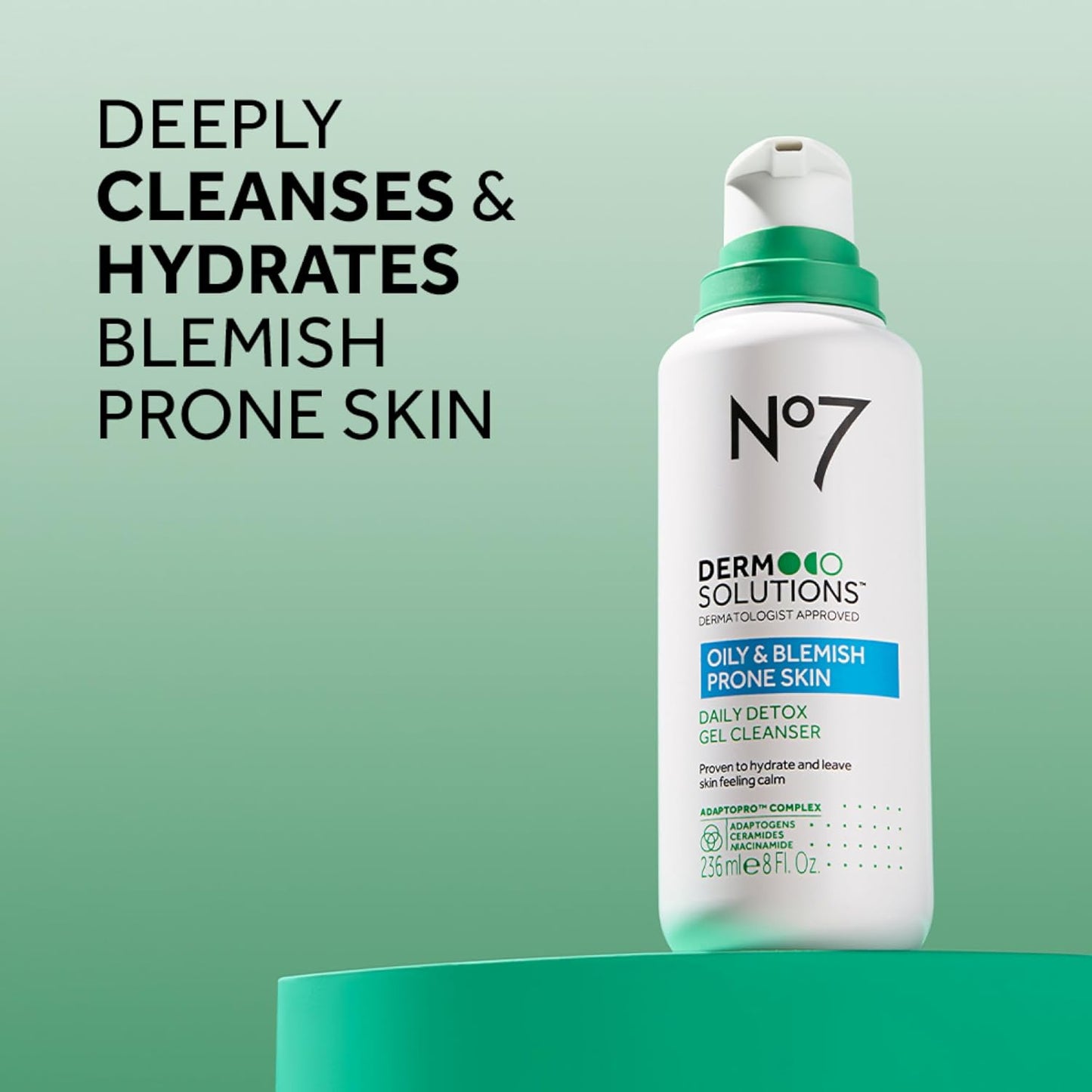 No7 Daily Detox Foaming Face Wash | Gel Cleanser with Ceramides & Niacinamide for Oily Skin - 16 Fl Oz