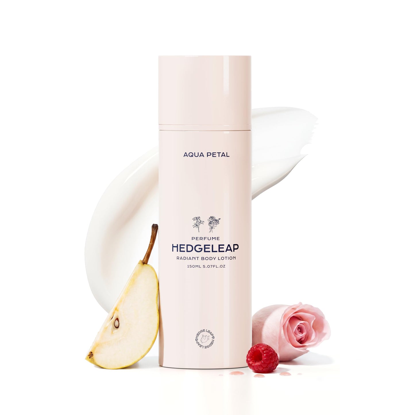 HedgeLeap Scented Body Lotion for Women – Fragrance Moisturizer Cream, Hydrating Formula, Fruity-Floral Perfume Scent | 2% Niacinamide & Hyaluronic Acid | Aqua Petal, 5.07fl oz (150 ml)