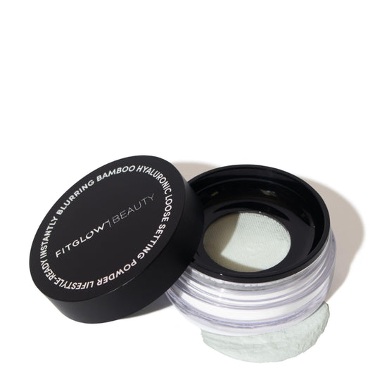 Fitglow Beauty Bamboo Hyaluronic Loose Setting Powder + Brush, .32 oz