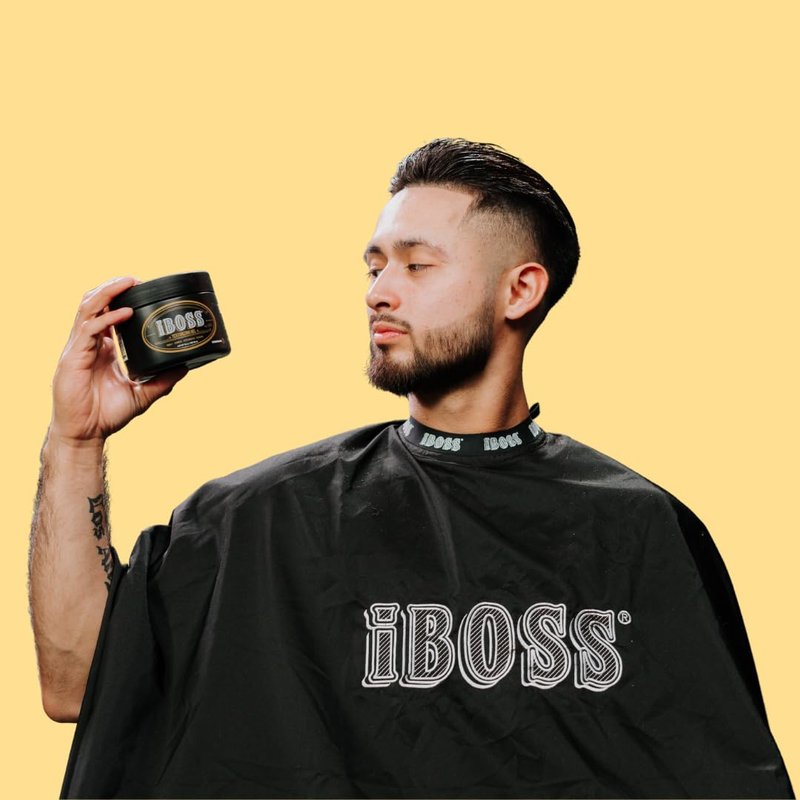 iBOSS Texturizing Hair Gel for Men, Strong Hold Styling Gel for Curly and Straight Hair with Natural Extracts, Vegan & Cruelty-Free Formula, Defends Against Dandruff & UV Rays, 18 oz