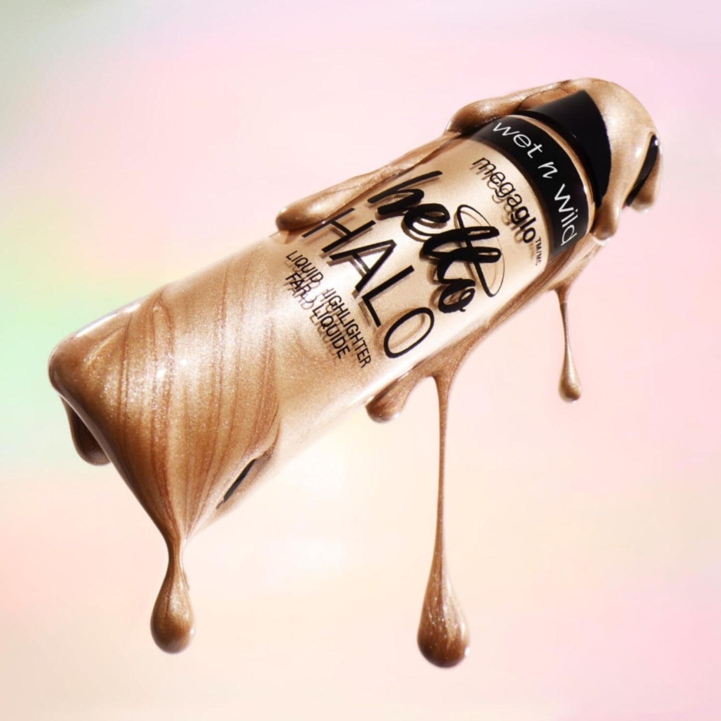 wet n wild MegaGlo Hello Halo Liquid Highlighter Makeup, Shimmer, Gold Go With The Glow