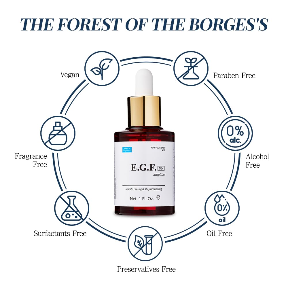 EGF Serum (10 ppm) 1 Fl. Oz. 30ml Epidermal Growth Factor, face serum, cosmetic ingredients for skin serum korean egf growth factor egf ample after microneedling