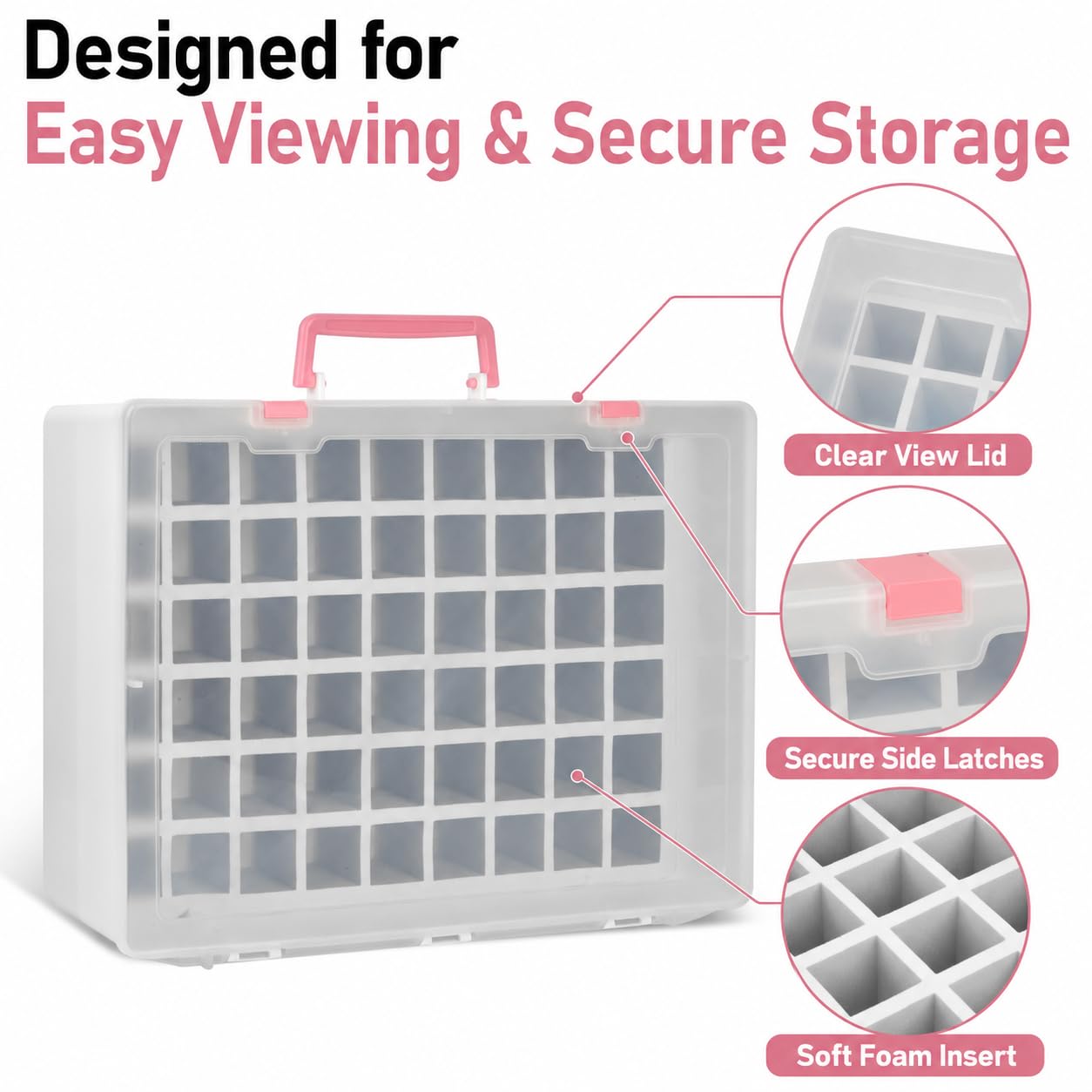 Nail Polish Organizer, 54-Bottle Storage with Separate Sponge Compartment