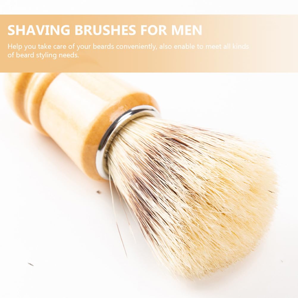 Beaupretty Mens Shaving Brush with Wooden Handle for Beard Grooming and Styling Durable Shave Accessory for Home Travel Salon Use 10-Piece Set