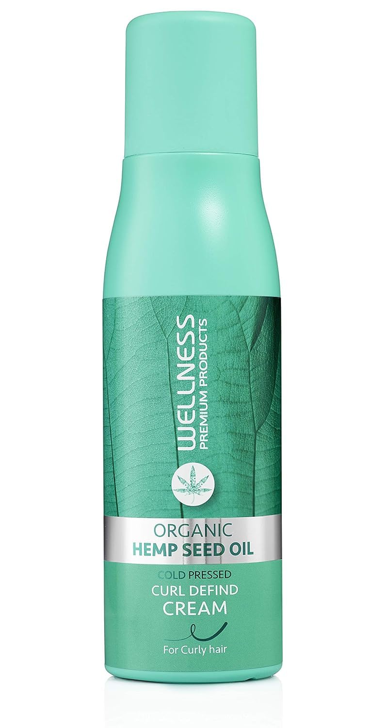 Wellness Premium Products Organic Curl Defining Cream – 500ml Curl Cream for Curly Hair | Anti-Frizz, Plant-Based Hair Care with Hemp Seed Oil | Color Safe, Paraben-Free