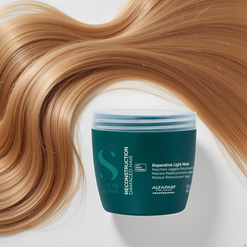 ALFAPARF MILANO Semi di Lino Reconstruction Light Bond Repair Hair Mask for Damaged Hair - Fine Hair - Hair Repair - Restructures, Strengthens - Color Safe - Deep Conditioner - Vegan (17.2 oz)