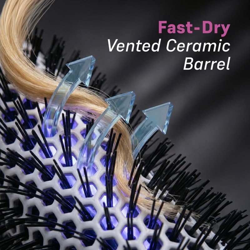 Professional 1 Inch Round Brush for Blowout & Blow Dry Styling – Ceramic Ionic Barrel Hair Brush for Volume, Smooth Hair & Shine – Lightweight Round Brush for Short Hair & Bangs