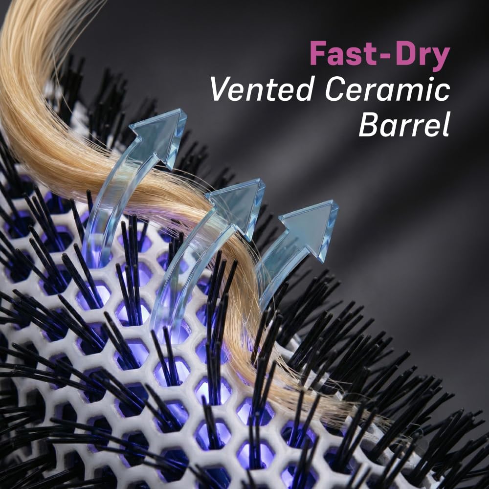 Professional 1 Inch Round Brush for Blowout & Blow Dry Styling – Ceramic Ionic Barrel Hair Brush for Volume, Smooth Hair & Shine – Lightweight Round Brush for Short Hair & Bangs