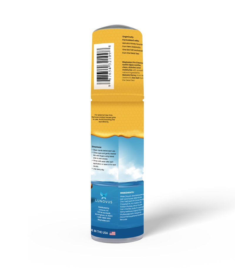 Visual Advantage Lunovus Eyelid Foam Cleanser with Manuka Honey and Dead Sea Salt – Gentle Daily Cleansing