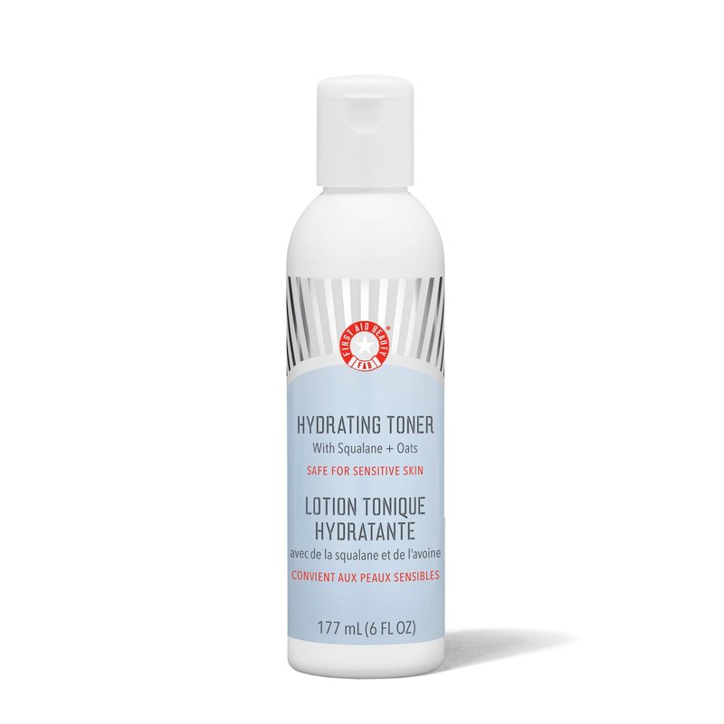 First Aid Beauty - Hydrating Toner with Squalane and Oats, Natural Wild Oat Skin Calming Toner, Helps Reduce Lines & Wrinkles, Safe for Sensitive Skin, Alcohol-Free Balanced Hydration, 6 oz